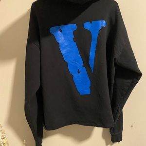 Vlone blue and black hoodie, large